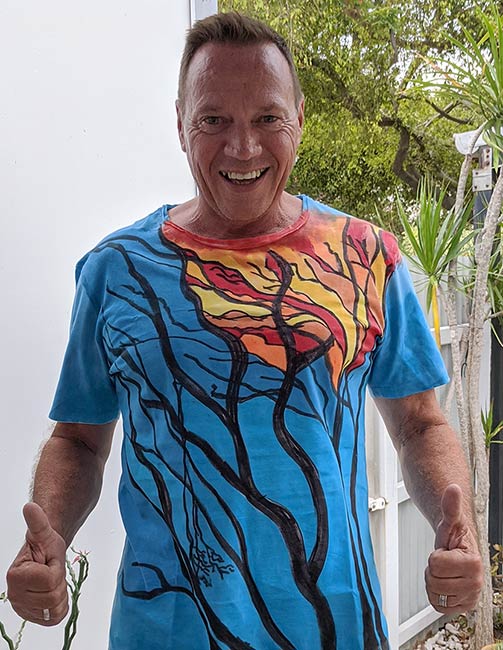 Troy Kerrigan wearing Xmas t-shirt on Xmas eve 2019
