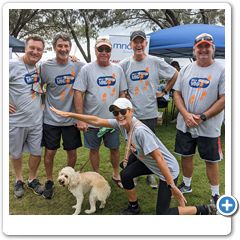 Still dry before the walk Bill Derek Mark Eric Payne Paul Service (Mozza) and Wendy flying in  front