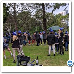 Crowd at MND party in the park day 27 jun 2020